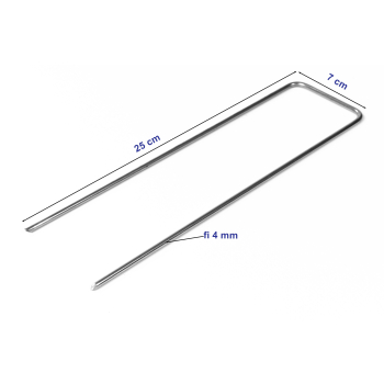 KOTWY STALOWE do agrotkaniny, agrowłókniny 4 mm 70x250x250 mm 100 szt.